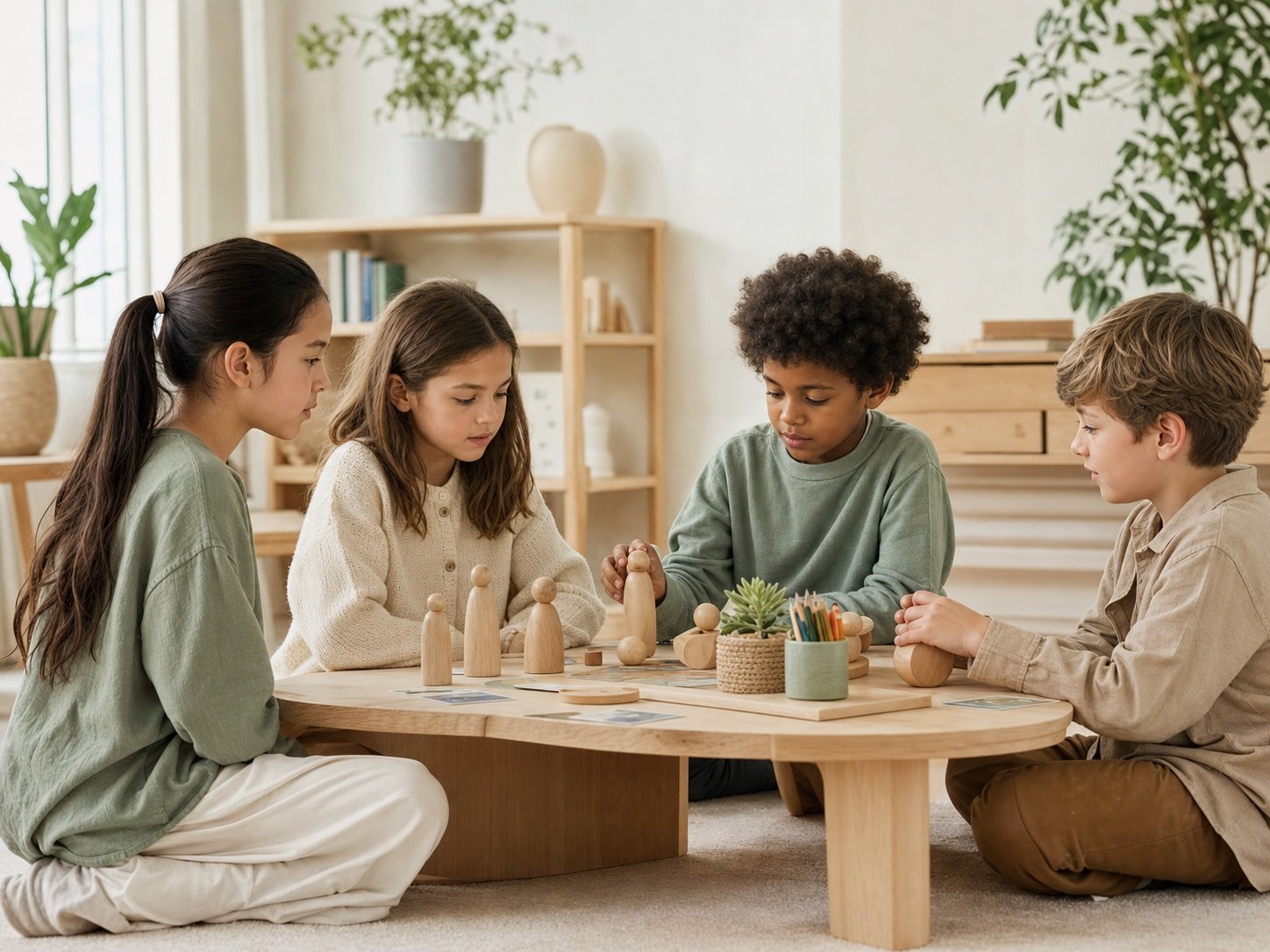 Des enfants participant à une activité créative de développement émotionnel